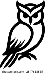 owl icon outline vector art design image