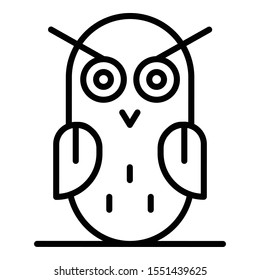 Owl icon. Outline owl vector icon for web design isolated on white background
