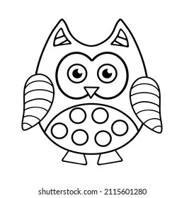 Owl icon outline.Vector illustration isolated on white. 