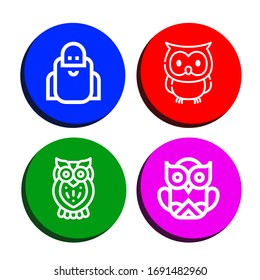 owl icon set. Collection of Wise, Owl icons