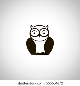 owl icon. sign design. gray gradient background