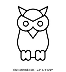 owl icon, sign, symbol in line style