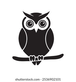 Owl icon silhouette vector art illustration