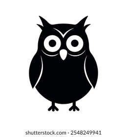 Owl icon silhouette vector design with a white background 
