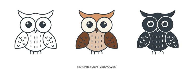 Owl icon symbol vector illustration isolated on white background