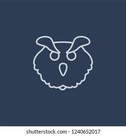 Owl icon. Trendy flat vector line Owl icon on dark blue background from animals collection. 
