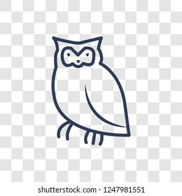 Owl icon. Trendy linear Owl logo concept on transparent background from animals  collection