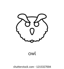 Owl icon. Trendy modern flat linear vector Owl icon on white background from thin line animals collection, editable outline stroke vector illustration