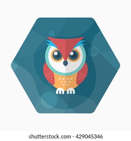 OWL icon , Vector flat long shadow design. In education concept.