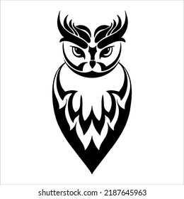Eule-Symbol, Vektorgrafik schwarz weiß