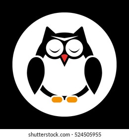 owl icon vector illustration eps10. Isolated badge for website or app - stock infographics