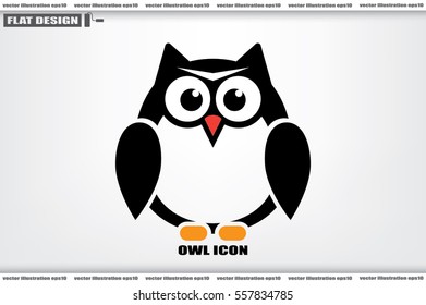 owl icon vector illustration eps10. Isolated badge for website or app - stock infographics 