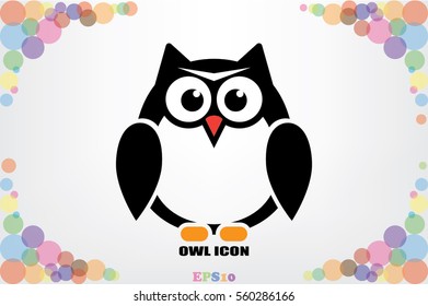 owl icon vector illustration eps10. Isolated badge for website or app - stock infographics 
