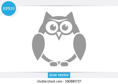 owl icon vector illustration eps10. Isolated badge for website or app - stock infographics.