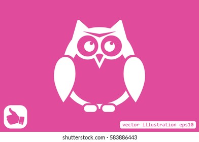 owl icon vector illustration eps10. Isolated badge for website or app - stock infographics.