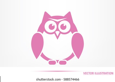 owl icon vector illustration eps10. Isolated badge for website or app - stock infographics