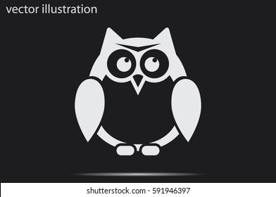 owl icon vector illustration eps10. Isolated badge for website or app - stock infographics