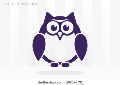 owl icon vector illustration eps10. Isolated badge for website or app - stock infographics