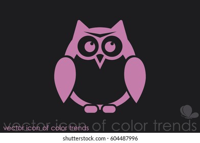 owl icon vector illustration eps10. Isolated badge for website or app - stock infographics