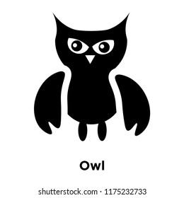 Owl icon vector isolated on white background, logo concept of Owl sign on transparent background, filled black symbol