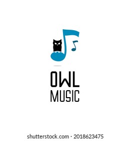 vectores de icono de búho y tono de música
