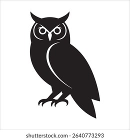  owl icon vector silhouette on white background.
