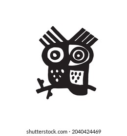 owl icon vector simple line