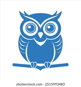 Owl icon. Wise owl sitting on the book. Education icon