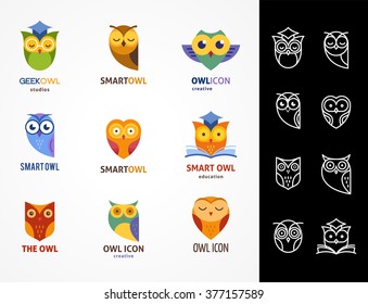 Owl icons collection