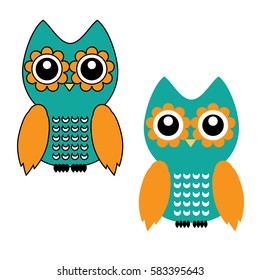 Owl icons illustration