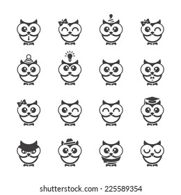 Owl icons set.