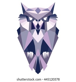 Owl icons, Vector illustration. Owl low poly illustration.