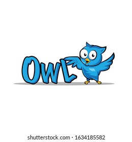 Owl illustration, can be used for business logos or for child illustrations