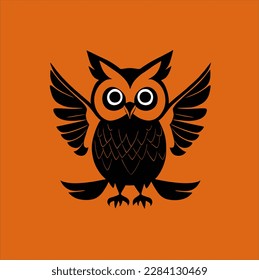 owl illustration design. Black cute owl head isolated, for fashion prints, textiles, clothing. stickers, posters and others