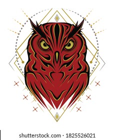 owl illustration design. vector owl logo template.