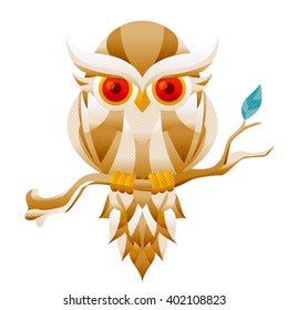 Owl Illustration. Facet style. Decorative illustration. Vector art. #5