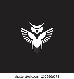 owl illustration, owl logo design, vector