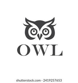 owl illustration, owl logo design, vector