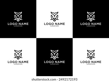 owl illustration logo line modern logo