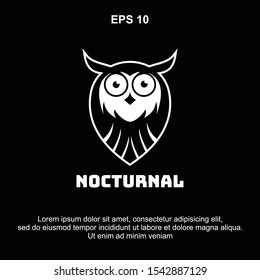 Owl illustration logo template vector icon