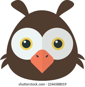 owl illustration in minimal style isolated on background
