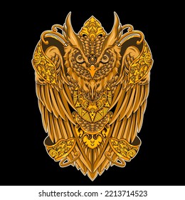 Ilustración de búho, arte vectorial de búho moderno, logotipo de icono de búho
