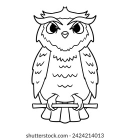 owl illustration outline isolated vector