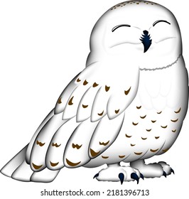 Owl illustration 'Snowy owl' Vector EPS format