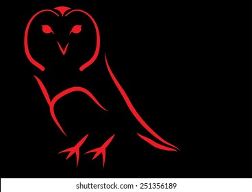 Owl Illustration. Vector 