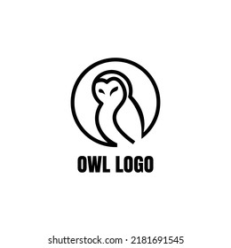Owl illustration vector design with black and white color theme for logo and icon