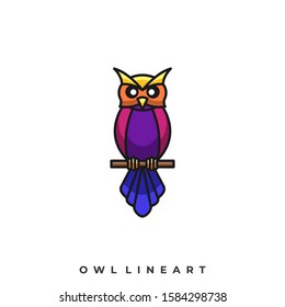 Owl Illustration Vector Template. Suitable for Creative Industry, Multimedia, entertainment, Educations, Shop, and any related business