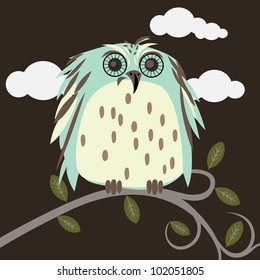 Owl Illustration Vector Wild life