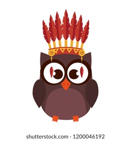 owl with indigenus feathers crown
