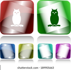 Owl. Internet buttons. Vector illustration.